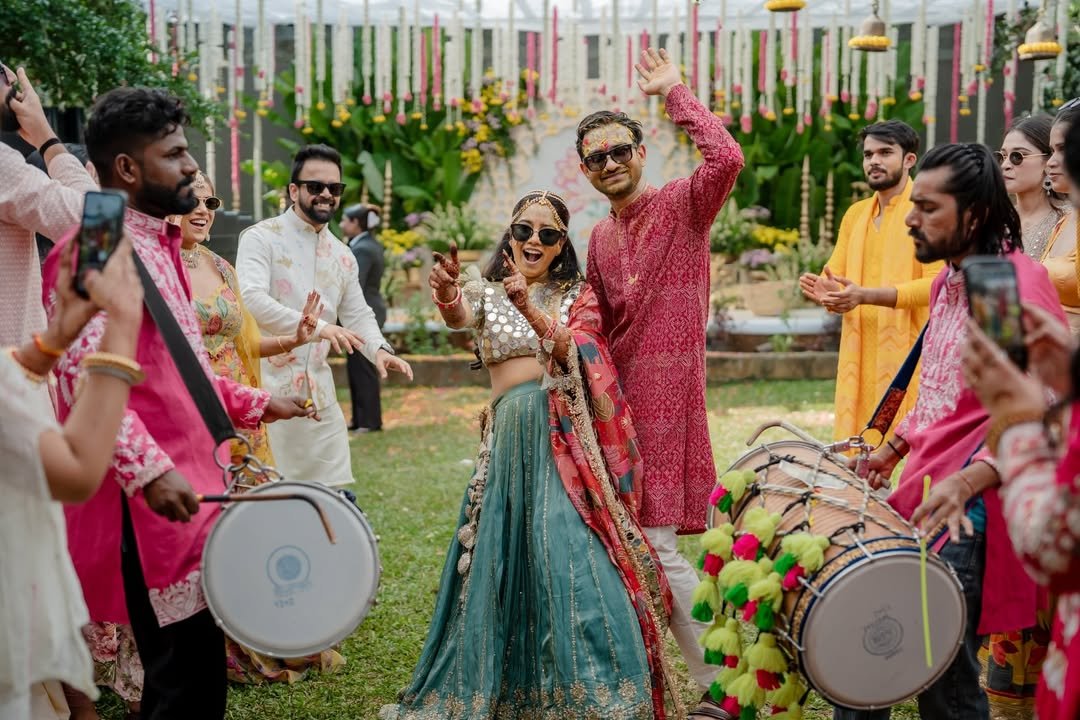 Indian wedding dhol dance photography