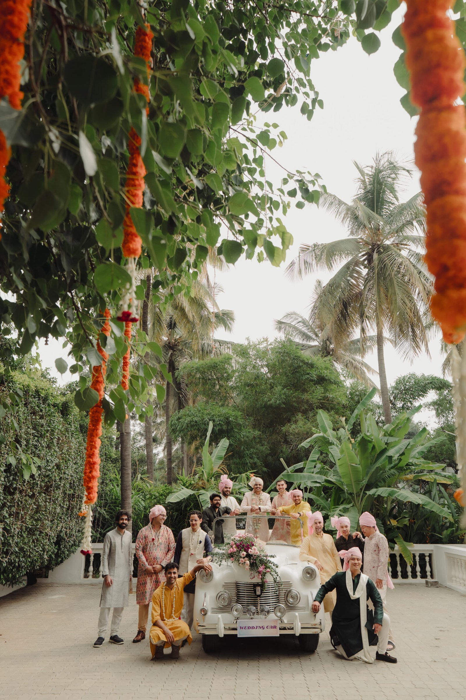 Wedding car baraat photography